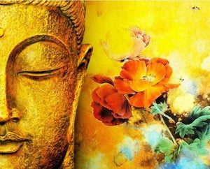 Pintar Por Números - Lotus Buda Dorado - Figuredart - Flores Religión Retrato
