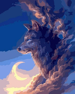 Pintar Por Números - Luna De Lobo - Figuredart - Animales Lobos
