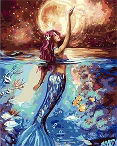 Pintar Por Números - Luz De La Luna De La Sirena - Figuredart - Peces