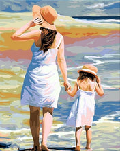 Cargar imagen en el visor de la galería, Pintar Por Números - Madre Y Hija De Las Manos - Figuredart - Paisajes Romanticismo