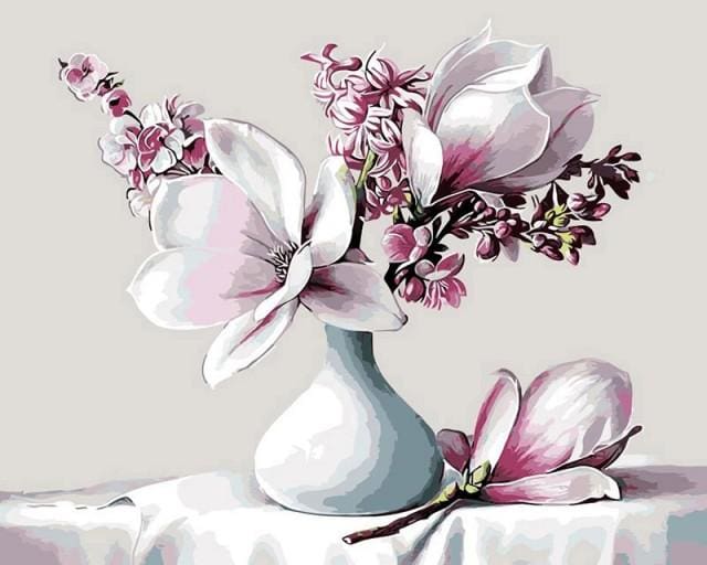 Pintar Por Números - Magnolia - Figuredart - Flores