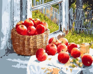 Pintar Por Números - Manzanas Rojas - Figuredart - Cocina