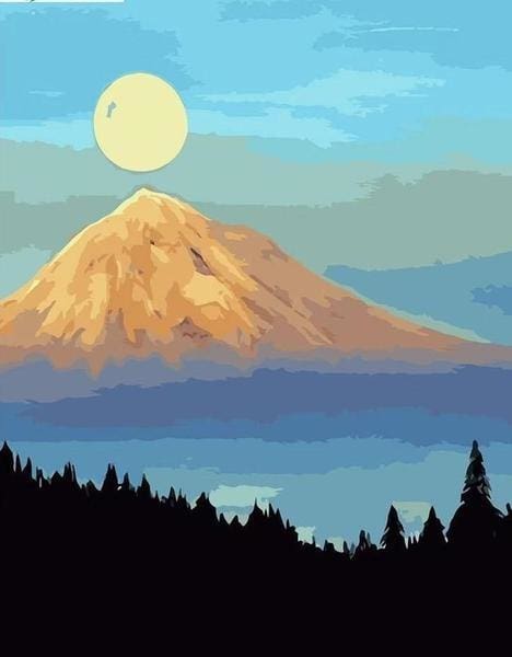 Pintar Por Números - Montañas Del Amanecer 1 - Figuredart - Montañas Paisajes