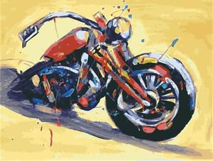 Pintar Por Números - Motocicleta Pintada - Figuredart - Motos Y Coches