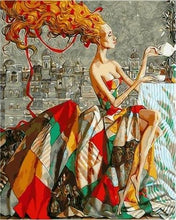 Cargar imagen en el visor de la galería, Pintar Por Números - Mujer De Pelo Largo - Figuredart - Retrato
