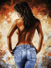 Cargar imagen en el visor de la galería, Pintar Por Números - Mujer Desnuda De Espaldas - Figuredart - Desnudos Romanticismo