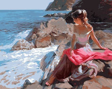 Cargar imagen en el visor de la galería, Pintar Por Números - Mujer En El Mar - Figuredart - Paisajes