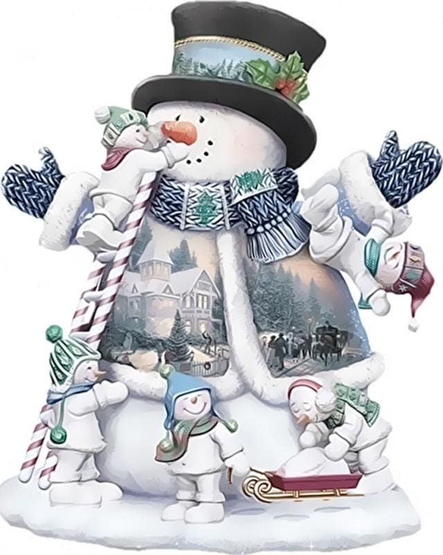 Pintar Por Números - Muñeco De Nieve De Navidad 1 - Figuredart - Navidad