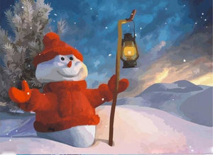Pintar Por Números - Muñeco De Nieve De Navidad - Figuredart - Navidad