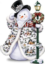 Cargar imagen en el visor de la galería, Pintar Por Números - Muñeco De Nieve Que Lleva Un Sombrero Negro - Figuredart - Navidad