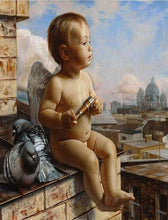 Cargar imagen en el visor de la galería, Pintar Por Números - Niño Del Ángel - Figuredart - Animales Pájaros Religión