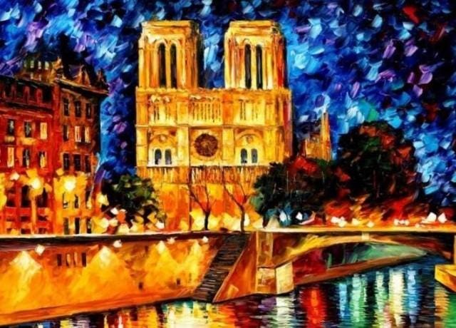 Pintar Por Números - Notre Dame De Noche - Figuredart - Ciudades