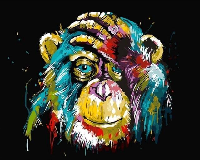 Pintar Por Números - OrangutÁ n Pop Art - Figuredart - Animales Pop Art