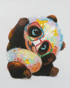 Pintar Por Números - Panda Con Gafas - Figuredart - Animales Pandas