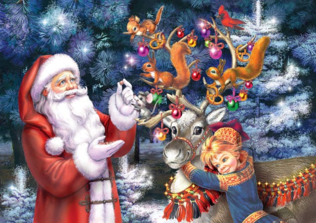 Pintar Por Números - Papá Noel Con Los Niños - Figuredart - Navidad Novedades
