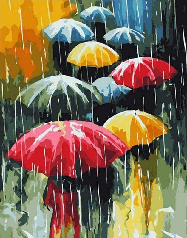 Pintar Por Números - Paraguas De Colores - Figuredart - Ciudades