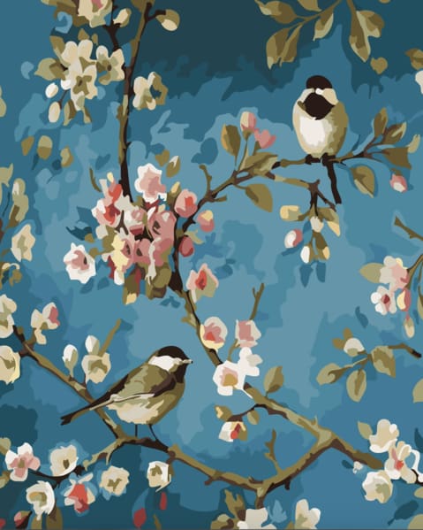 Pintar Por Números - Párajos 1 - Figuredart - Animales Flores Pájaros