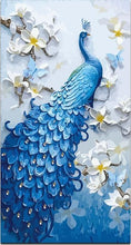 Cargar imagen en el visor de la galería, Pintar Por Números - Pavo Real Azul - Figuredart - Animales Pavo Real