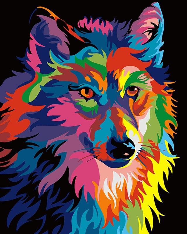Pintar Por Números - Perro Color - Figuredart - Animales Perros Pop Art