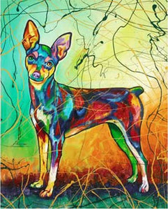 Pintar Por Números - Perro De Color 9 - Figuredart - Animales Perros Pop Art