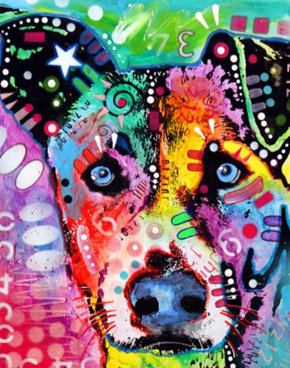 Pintar Por Números - Perro De Color - Figuredart - Animales Perros Pop Art
