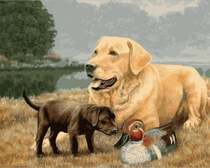 Pintar Por Números - Perro Golden Retriever - Figuredart - Animales Perros