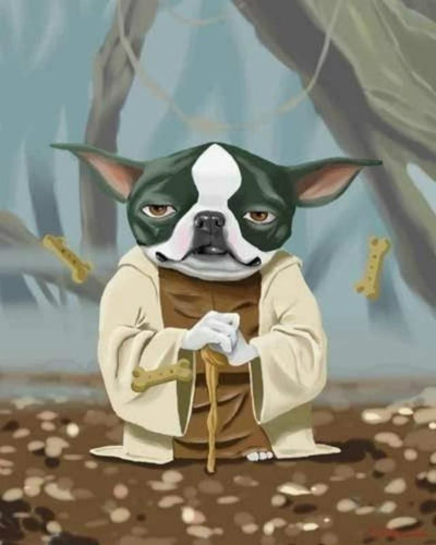 Pintar Por Números - Perro Yoda - Figuredart - Animales Películas Perros Star Wars