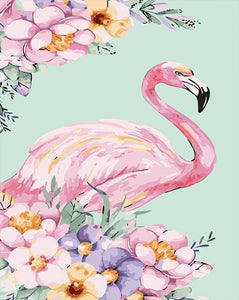 Pintar Por Números - Pink Flamingos - Figuredart - Animales