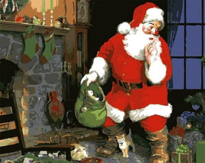 Pintar Por Números - Regalo De Santa Claus - Figuredart - Navidad