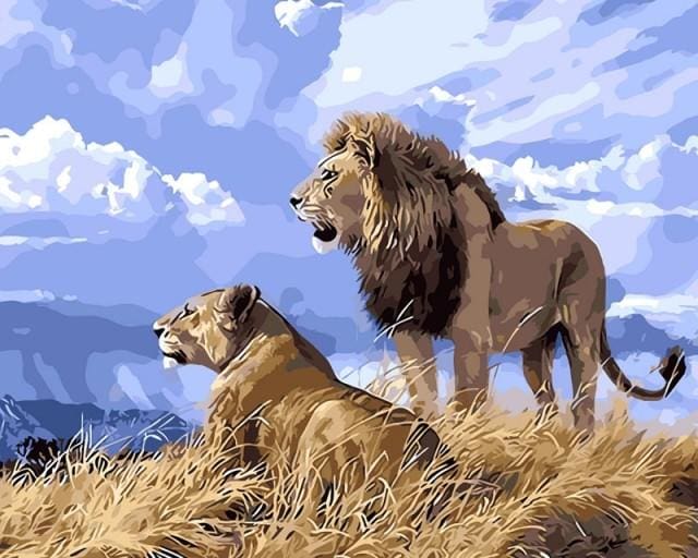 Pintar Por Números - Rey León Simba - Figuredart - Animales Leones