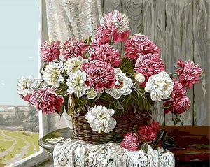 Pintar Por Números - Rosa Y Albaricoque - Figuredart - Flores