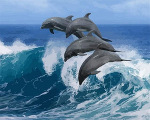 Pintar Por Números - Saldo Delfín - Figuredart - Animales Dolfines