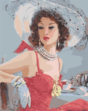 Cargar imagen en el visor de la galería, Pintar Por Números - Señora Elegante - Figuredart - Retrato Romanticismo