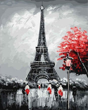 Cargar imagen en el visor de la galería, Pintar Por Números - Torre Eiffel Blanco Y Negro - Figuredart - Ciudades Romanticismo