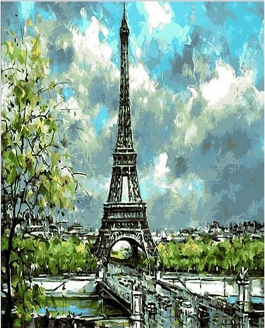 Pintar Por Números - Torre Eiffel Primavera - Figuredart - Ciudades
