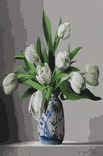 Cargar imagen en el visor de la galería, Pintar Por Números - Tulipanes Blancos - Figuredart - Flores Novedades