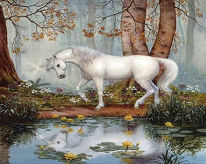 Pintar Por Números - Unicornio En El Bosque - Figuredart - Animales
