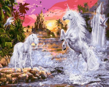 Cargar imagen en el visor de la galería, Pintar Por Números - Unicornio Retozando Agua - Figuredart - Animales