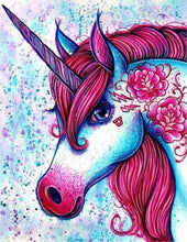 Cargar imagen en el visor de la galería, Pintar Por Números - Unicornio Rojo - Figuredart - Animales Infantil