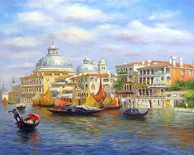 Pintar Por Números - Venecia 1 - Figuredart - Barcos Ciudades Paisajes