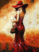 Cargar imagen en el visor de la galería, Pintar Por Números - Vestido Rojo - Figuredart - Romanticismo