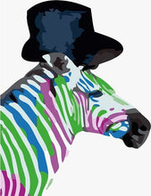 Cargar imagen en el visor de la galería, Pintar Por Números - Zebra Coloreada - Figuredart - Animales Pop Art Principiantes Zebras