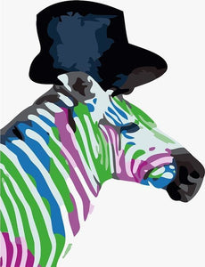 Pintar Por Números - Zebra Coloreada - Figuredart - Animales Pop Art Principiantes Zebras