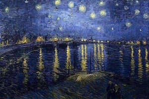 Punto De Cruz Diamante - Punto De Cruz Diamante - Noche Estrellada De Van Gogh Sobre El Ródano - Figuredart - Obras De Arte Punto De Cruz