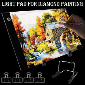 Tabla de luz led para pintura con diamantes
